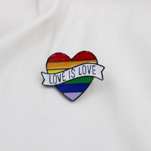 LGBTQIA Flag Pin Transgender Pin Feminism Ally Pin Progress Flag Pin Lesbian Email Pin Pride Flag Gay Pin Queer Ally Heart image 2