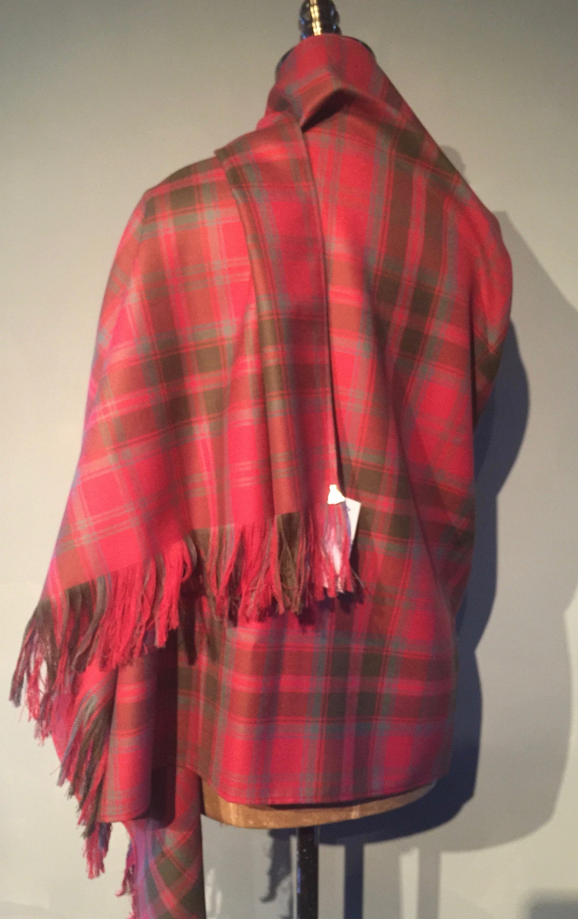 Weathered Grant 100 Wool Tartan Shawl Wrap Sash Scarf Etsy