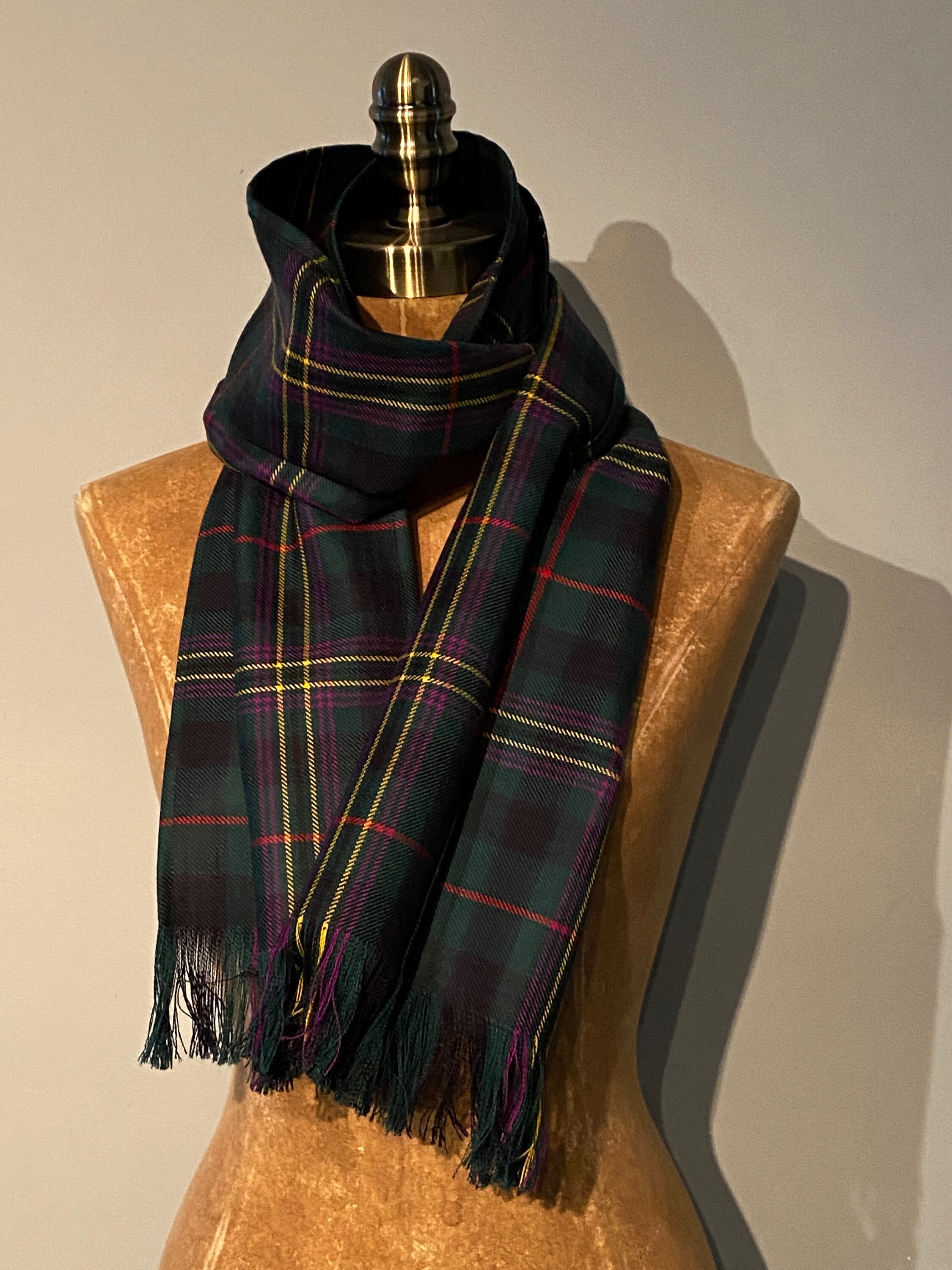 100% Lightweight ( 10 Ounce ) Wool Tartan Stole Scarf Sash