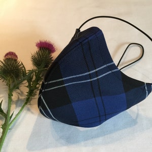 Tartan Face Masks  Non Wool 80+ Authentic Tartans - wired nose - wide or tapered style - ear or head loops  2 or 3 layer