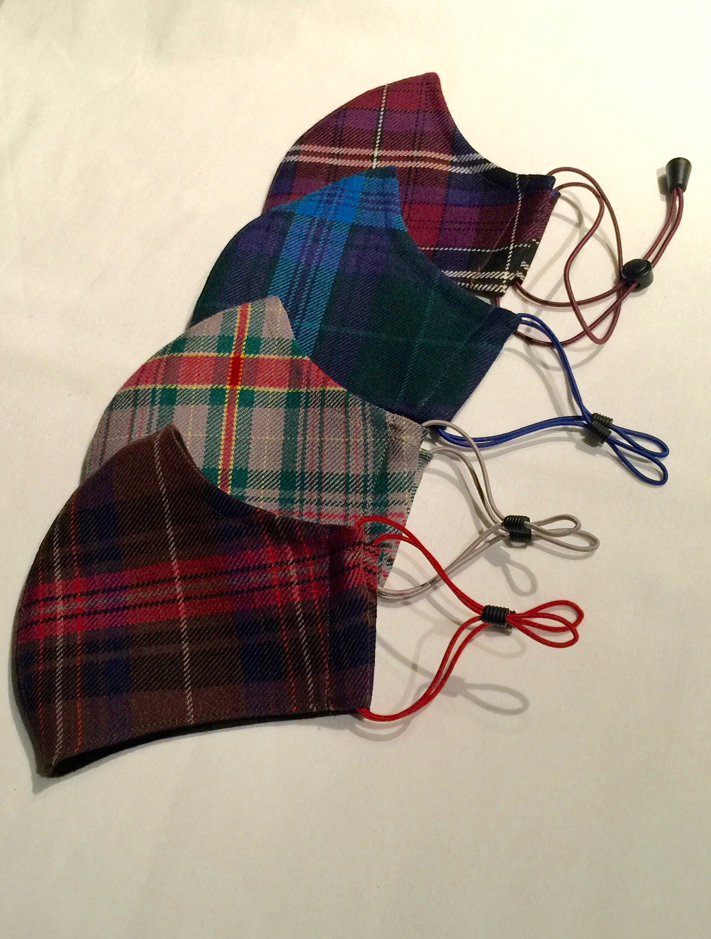 Welsh Wool Tartan Face Mask Covering - 40 tartans - 'The Premium Range'