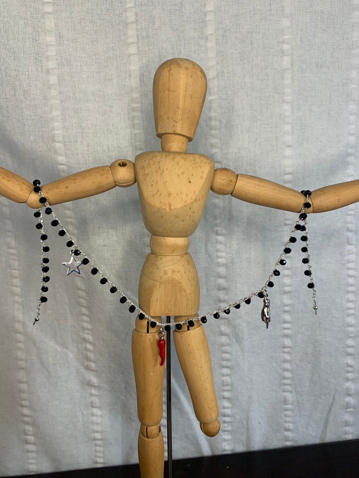 Black necklace with lucky charms Etsy