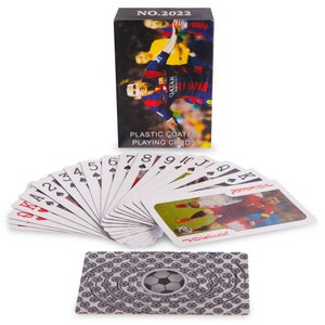 LAMINIERTE SPIELKARTEN mit Fußballstars (54-Karten-Deck)