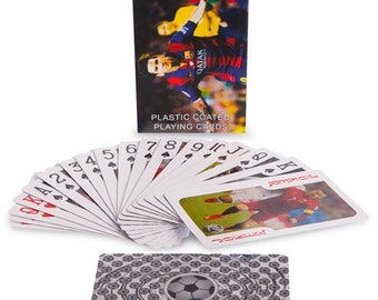 LAMINATED PLAYING CARDS with soccer stars (54-card deck)