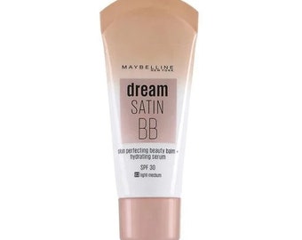 Maybelline New York Dream Satin BB Cream 8 en 1 con sérum hidratante, SPF 30, 03 Light Medium, 30 ml