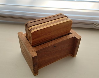 Natural Wood Products Handmade Cup Coasters 6 pcs in wood box