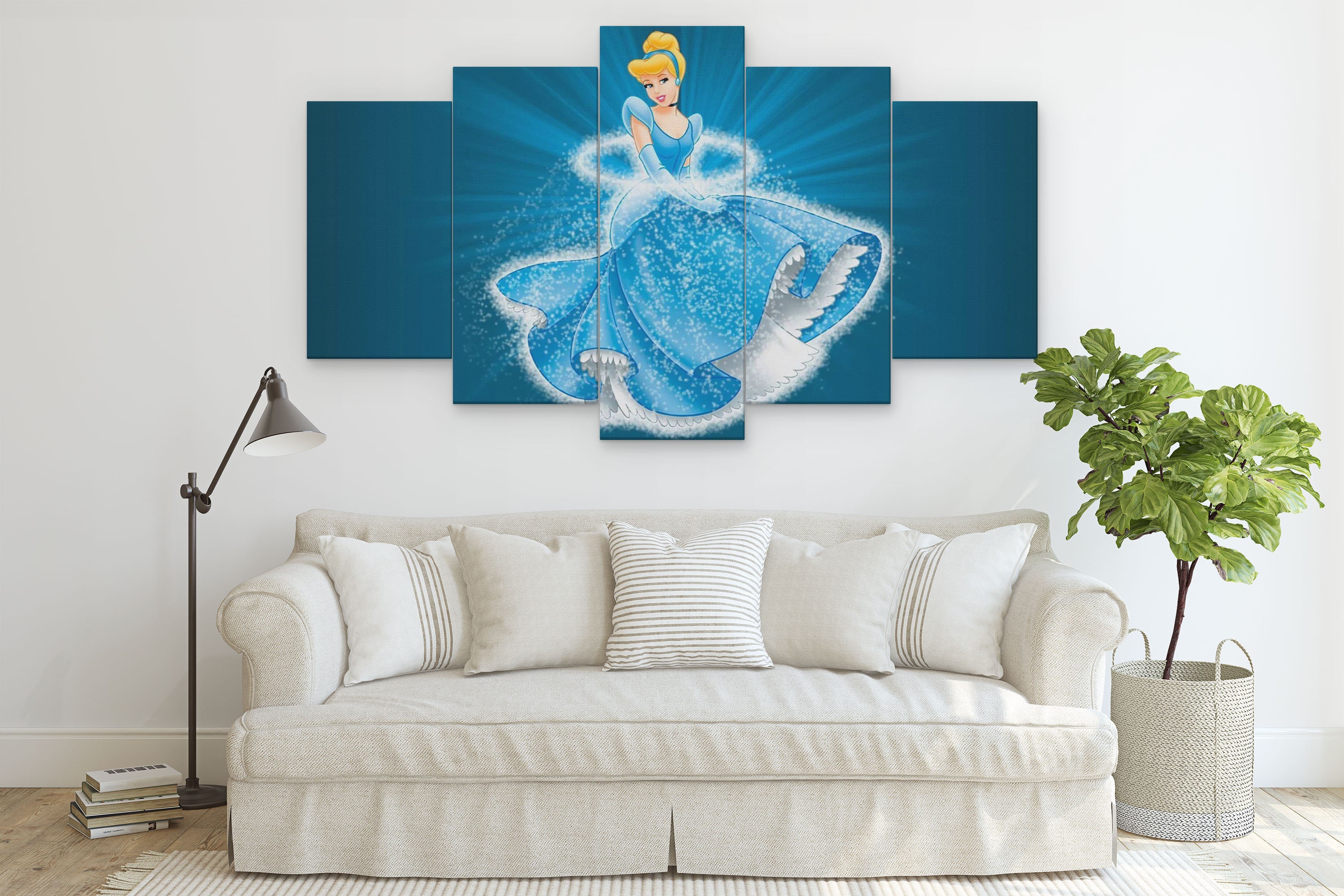 Cinderella 5 Piece Canvas Wall Art Disney Cinderella Poster Etsy