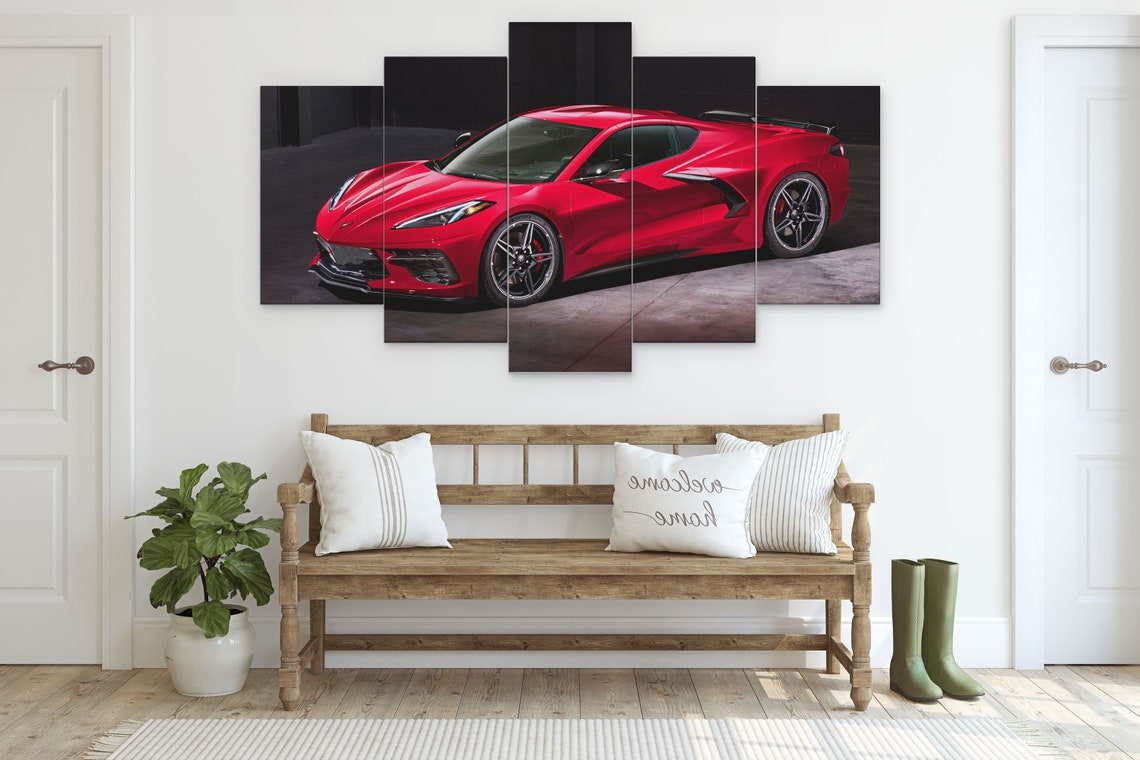 Chevrolet Corvette 5 Piece Canvas Art Corvette 5 Panel Wall Etsy