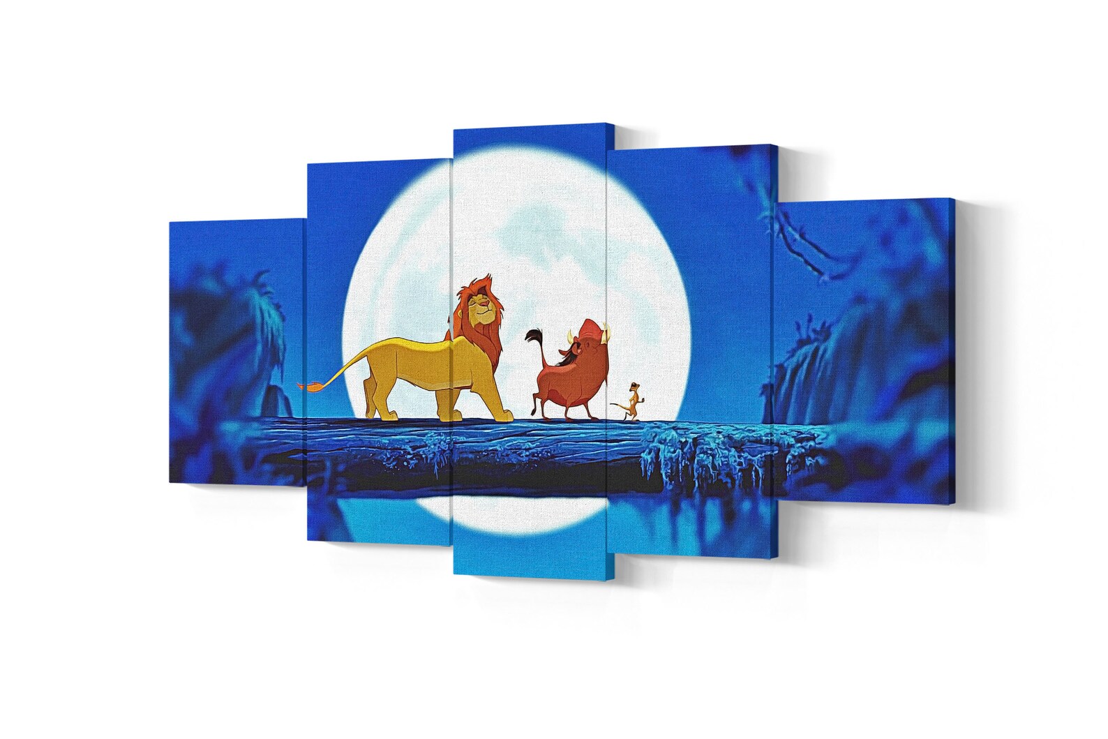 Lion King 5 Piece Canvas Art Lion King 5 Panel Wall Art Etsy