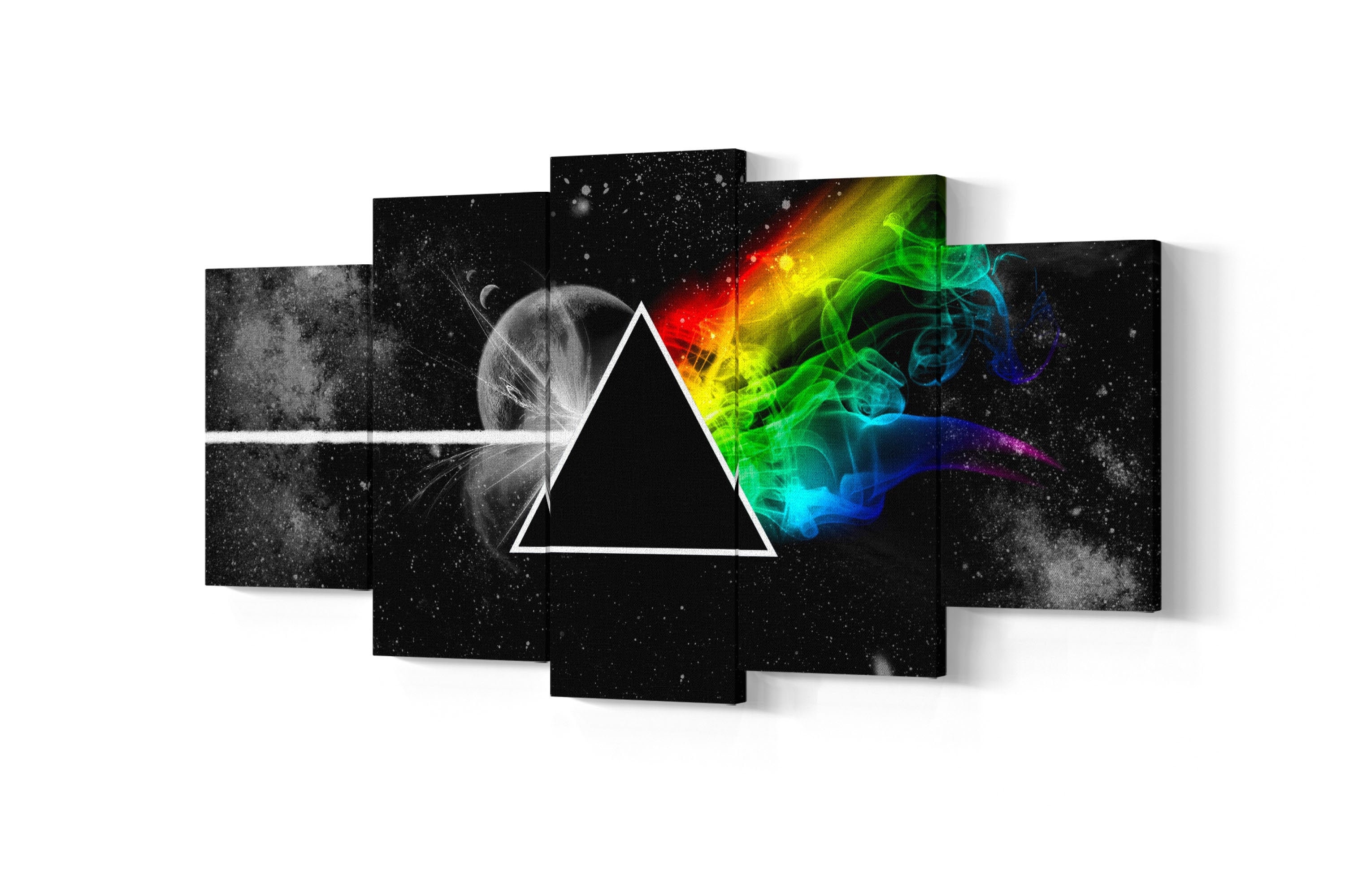 Pink Floyd 5 Piece Canvas Art Pink Floyd 5 Panel Wall Art Etsy