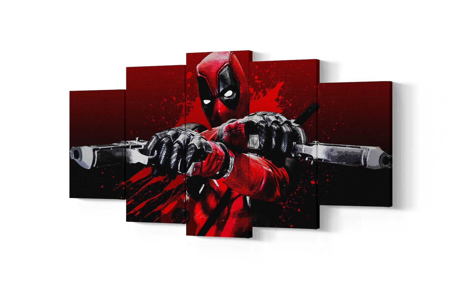 Deadpool 5 Piece Canvas Art Deadpool 5 Panel Wall Art Etsy