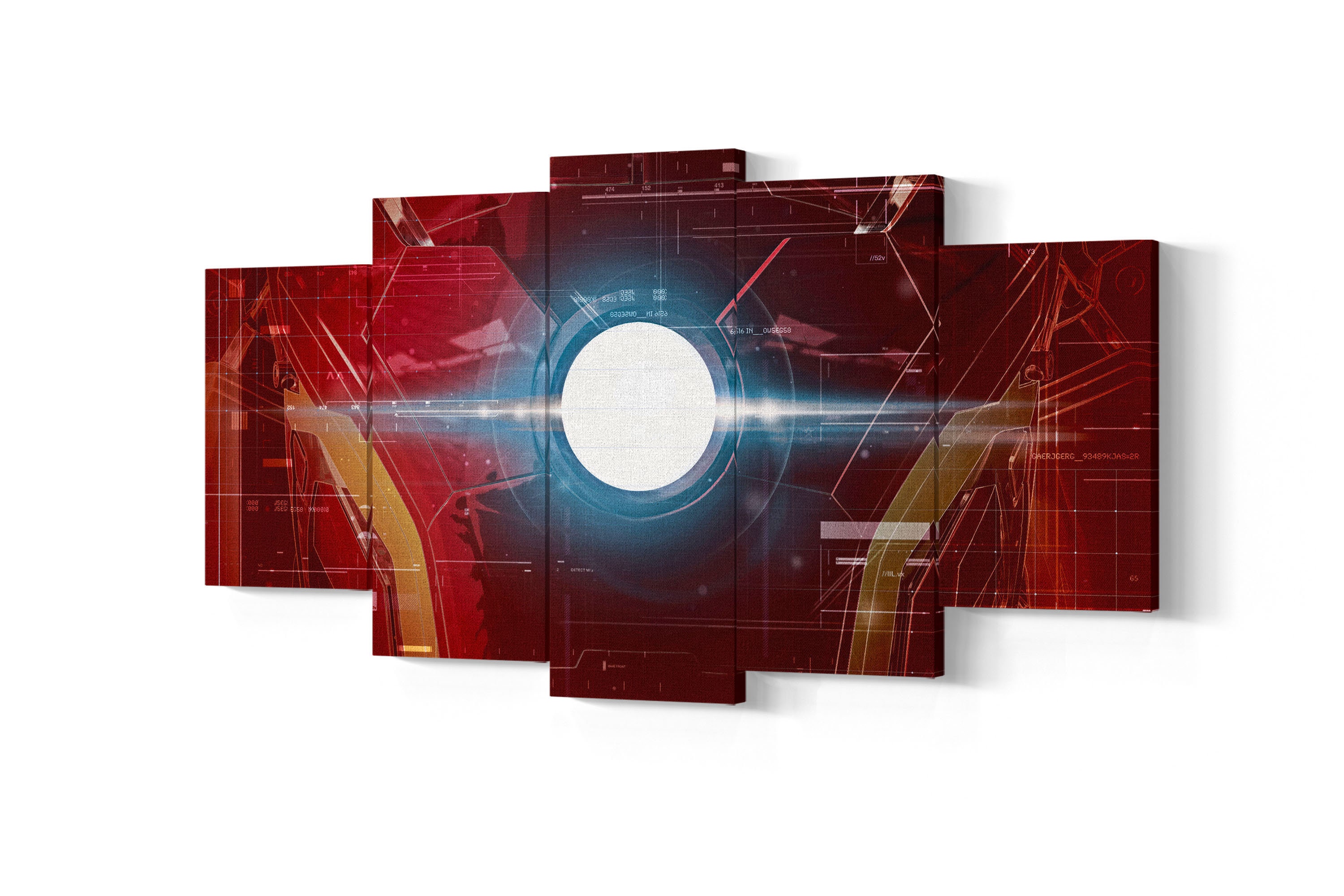 Iron Man 5 Piece Canvas Art Iron Man 5 Panel Wall Art Iron Etsy