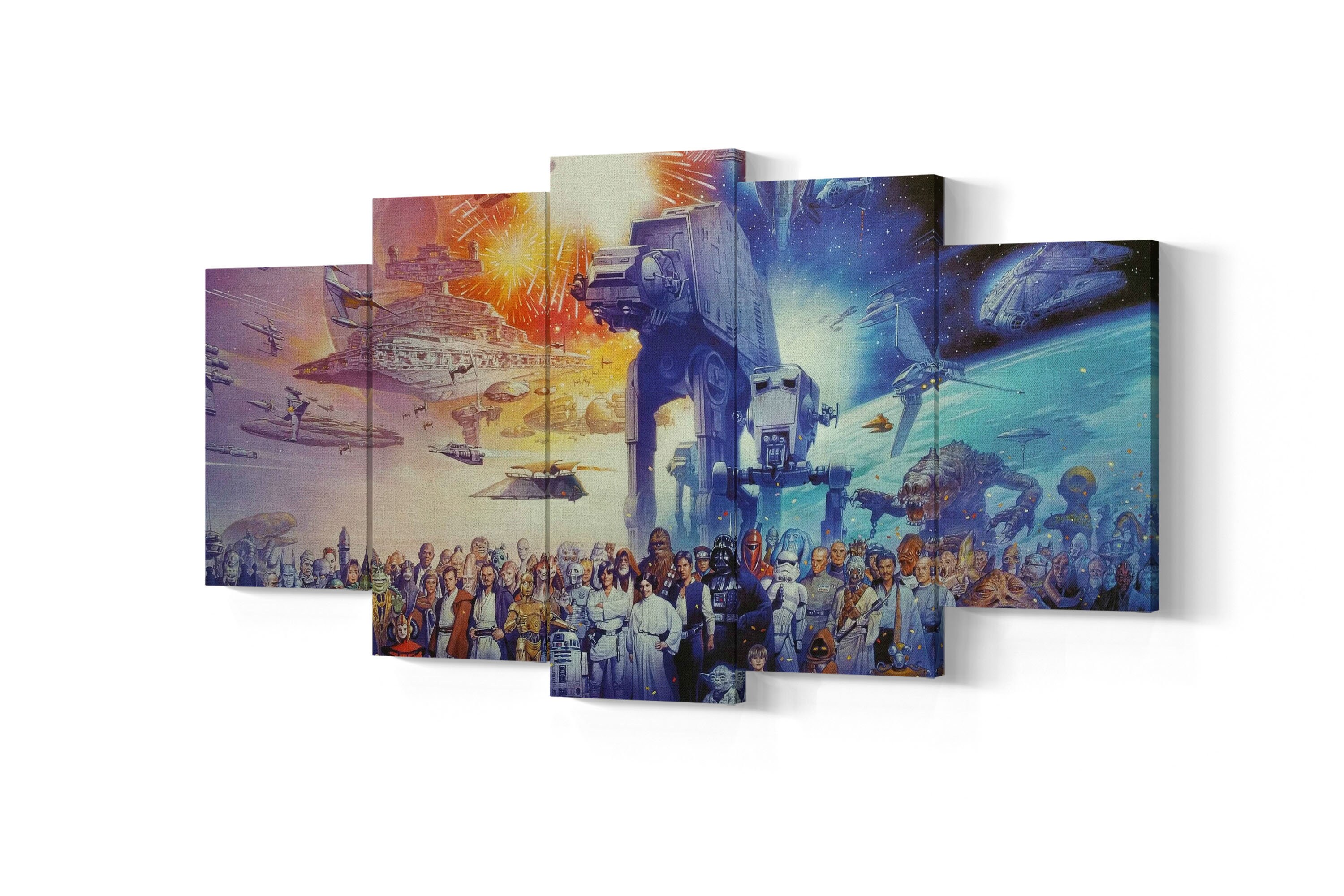 Star Wars Characters 5 Piece Canvas Art Star Wars 5 Panel | Etsy