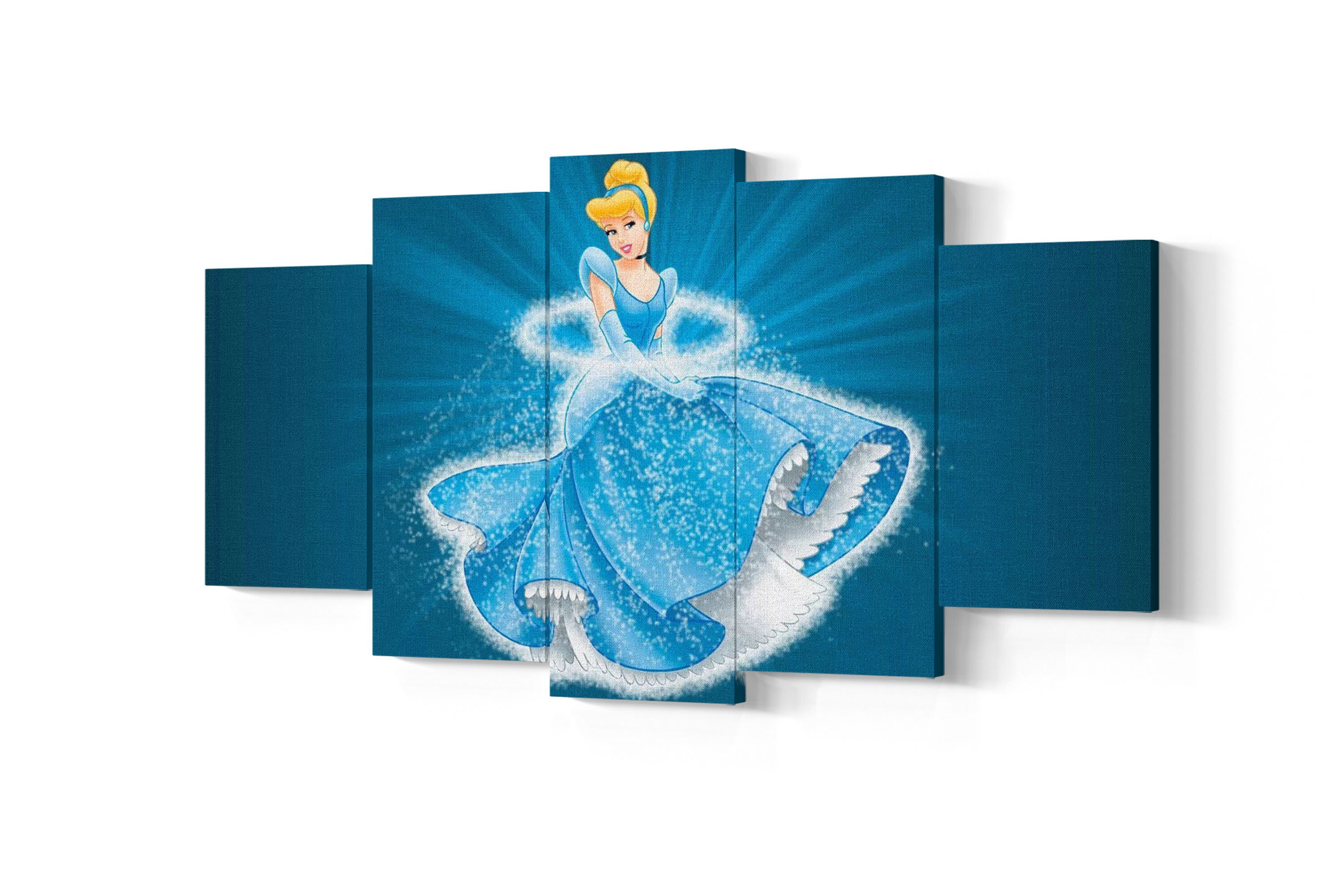 Cinderella 5 Piece Canvas Wall Art Disney Cinderella Poster Etsy