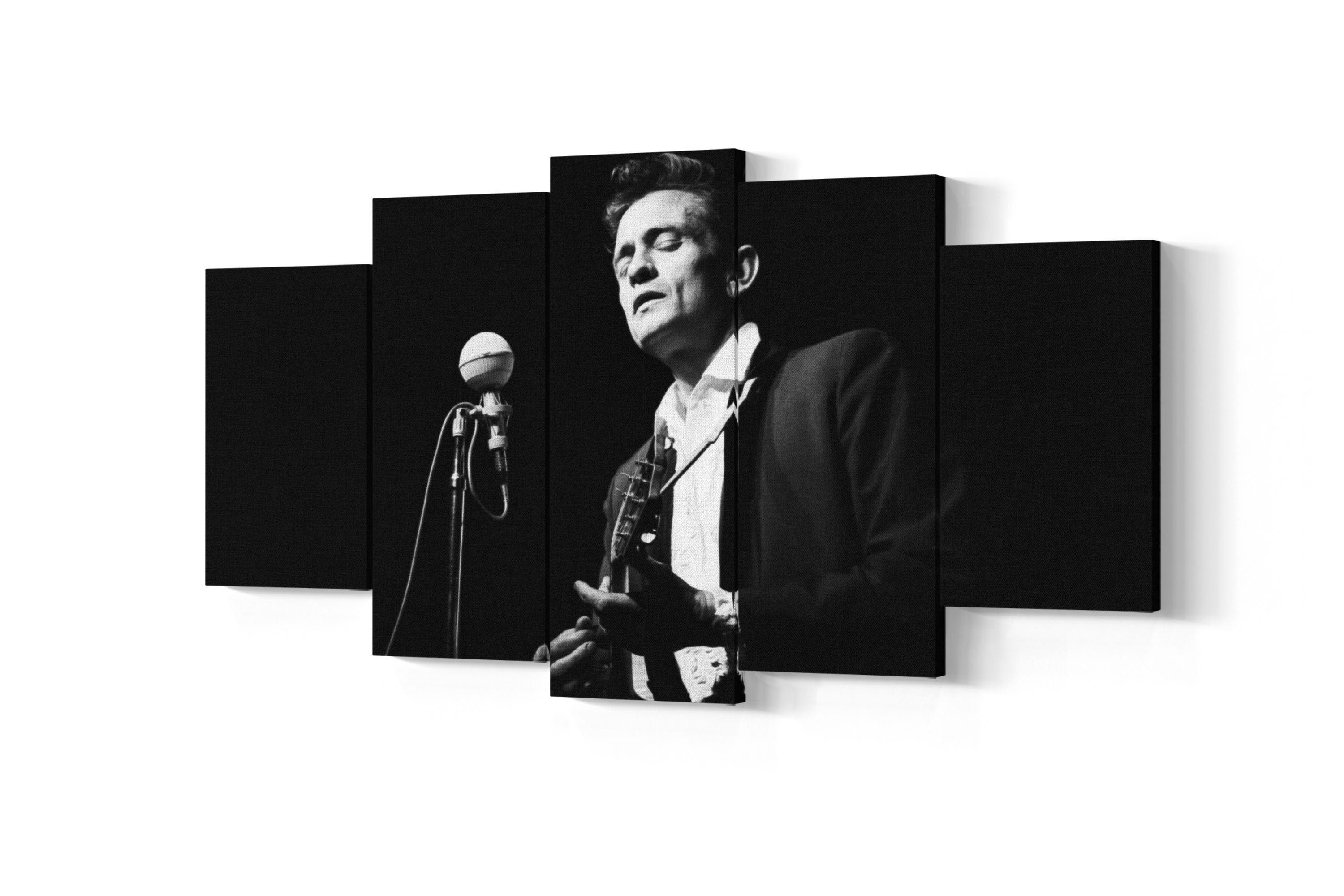 Johnny Cash 5 Piece Canvas Art Johnny Cash 5 Panel Wall Art Etsy