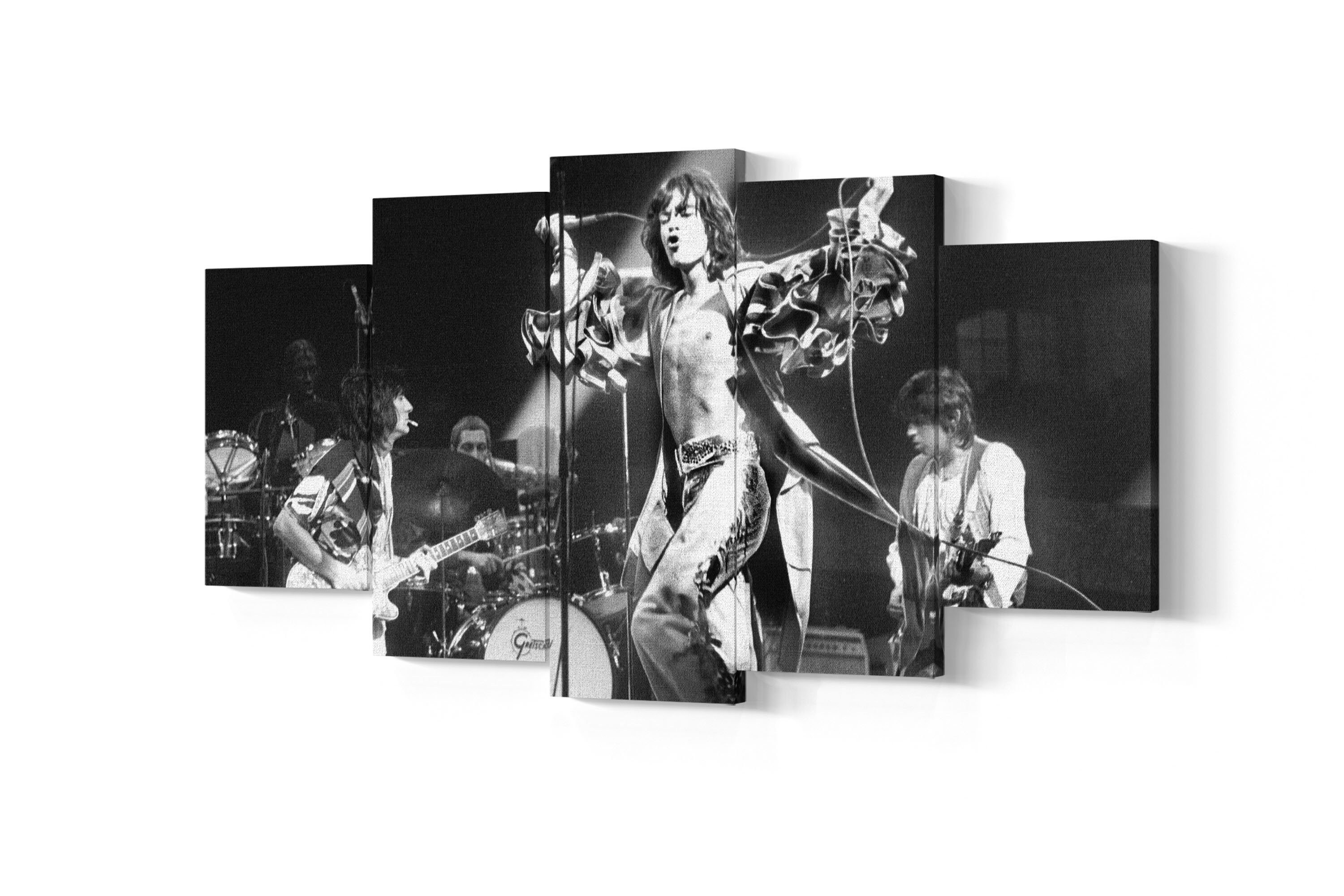 Rolling Stones 5 Piece Canvas Art Rolling Stones 5 Panel Etsy