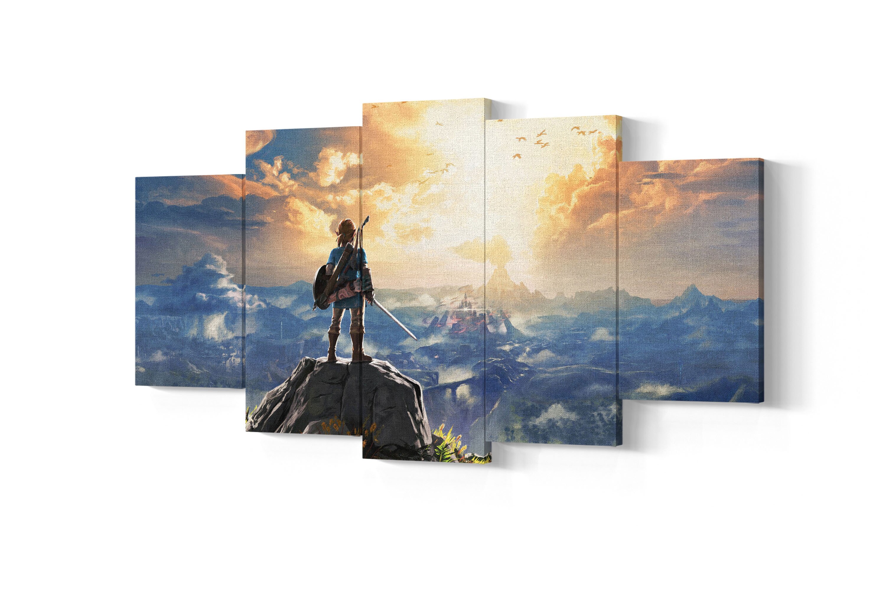 Legend of Zelda 5 Piece Canvas Art Zelda 5 Panel Wall Art Etsy