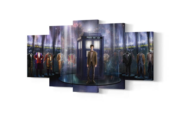 11th Doctor Who 5 Piece Canvas Art Doctor Who 5 Panel Wall Etsy