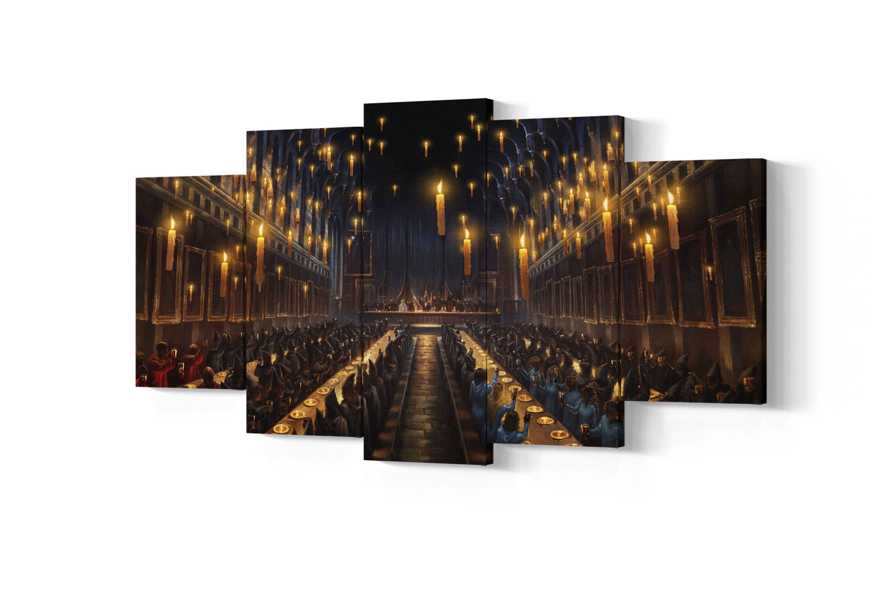 Great Hall of Hogwarts 5 Piece Canvas Art Harry Potter 5 Etsy