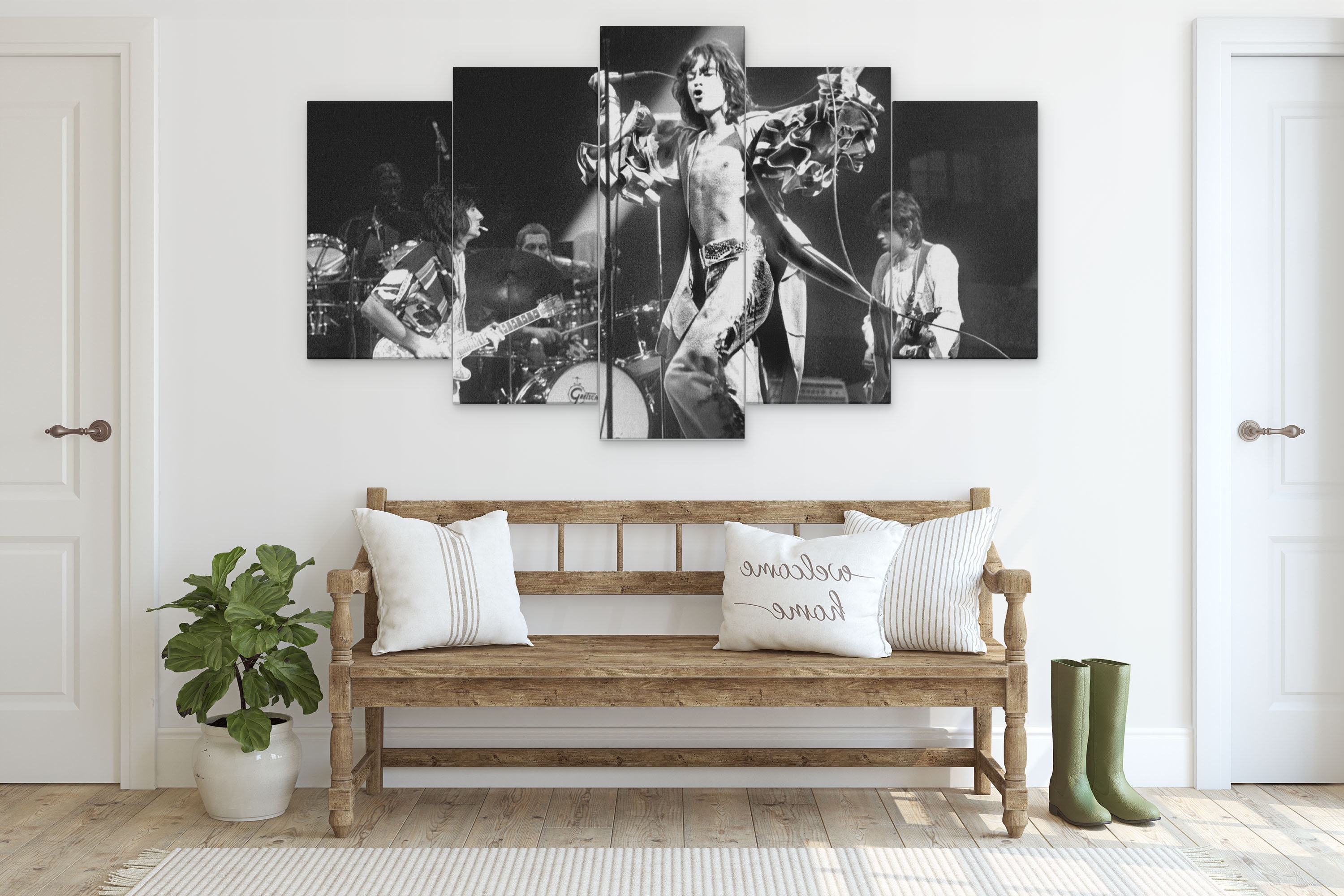 Rolling Stones 5 Piece Canvas Art Rolling Stones 5 Panel Etsy
