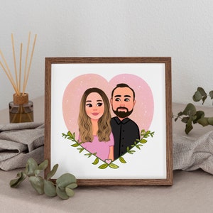 Custom Portrait Painting, Family Portrait Illustration with Pets, Custom Family Drawing, Mothers Day Gift, Gift for Mom, Gift from Daughter image 4