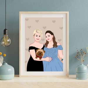 Custom Family Portrait, Mum Mummy Gift, Gift for Nan Nana, Grandmother Gift, Gift from Daughter, Nanny Gift, Gift for Mom