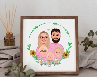 Custom Illustration, Portrait from Photo, Personalized portrait gift, Gift From Daughter, Mothers Day Gift, Mom Gift, Mothers Day Gift