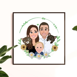 Custom Illustration, Portrait from Photo, Personalized portrait, Gift From Daughter, Fathers Day Gift, Dad Gift, Fathers Day Gift from Kids