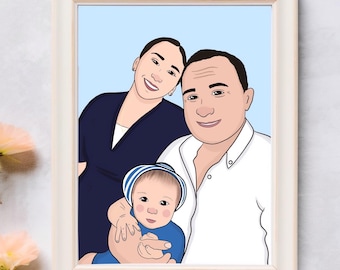 Retrato personalizado a partir de una foto - Pintura personalizada para mamá - Regalo para el Día de la Madre para ella, de parte de su hija, hijo, esposo o familia, regalo de cumpleaños