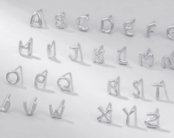 Sterling Silver Initial Earrings