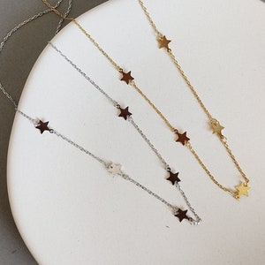 Dainty Star Necklace in Gold or Silver | Sterling Silver Dainty Minimalist Necklace, Star Choker, Astrology Necklace