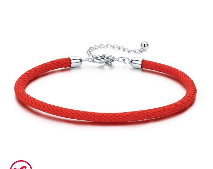 Red Woven Adjustable Unisex Charm Bracelet - Totally Charming, Authentic Sterling Silver, European bracelet,Necklace, DIY Jewellery, Jewelry