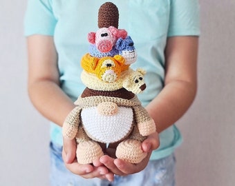 CROCHET PATTERN Gnome Pyramid Toy / Amigurumi tutorial PDF file