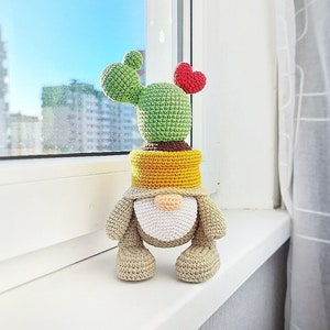 SCHEMA ALL'UNCINETTO File PDF tutorial del giocattolo Gnome Cactus / Amigurumi