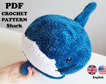 CROCHET PATTERN Shark Toy / Amigurumi tutorial PDF file