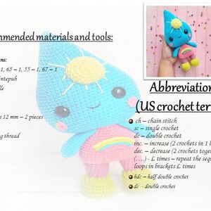 DROP/RAINBOW crochet pattern amigurumi crochet toy tutorial PDF file image 2