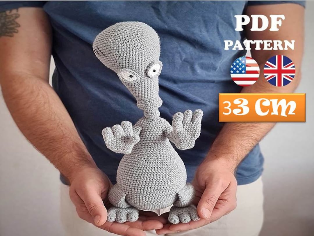 Alien Roger american Dad Crochet Pattern 33 Cm Amigurumi - Etsy