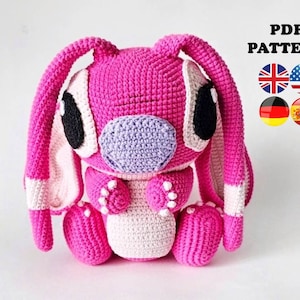 PATRÓN DE GANCHILLO Monstruo Alienígena Rosa (Amigurumi, Crochet, Tutorial fotográfico en archivo PDF)