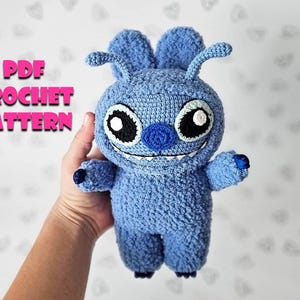 Crochet LabuStitch 24cm Pattern (Monster Alien Labubu Amigurumi, Crochet, Photo tutorial PDF file)