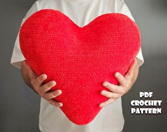 Heart Pillow Crochet Pattern, Amigurumi Love Cushion (PDF File)