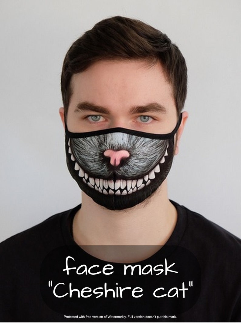 Cheshire cat face mask for adults and kids / Cheshire cat Etsy