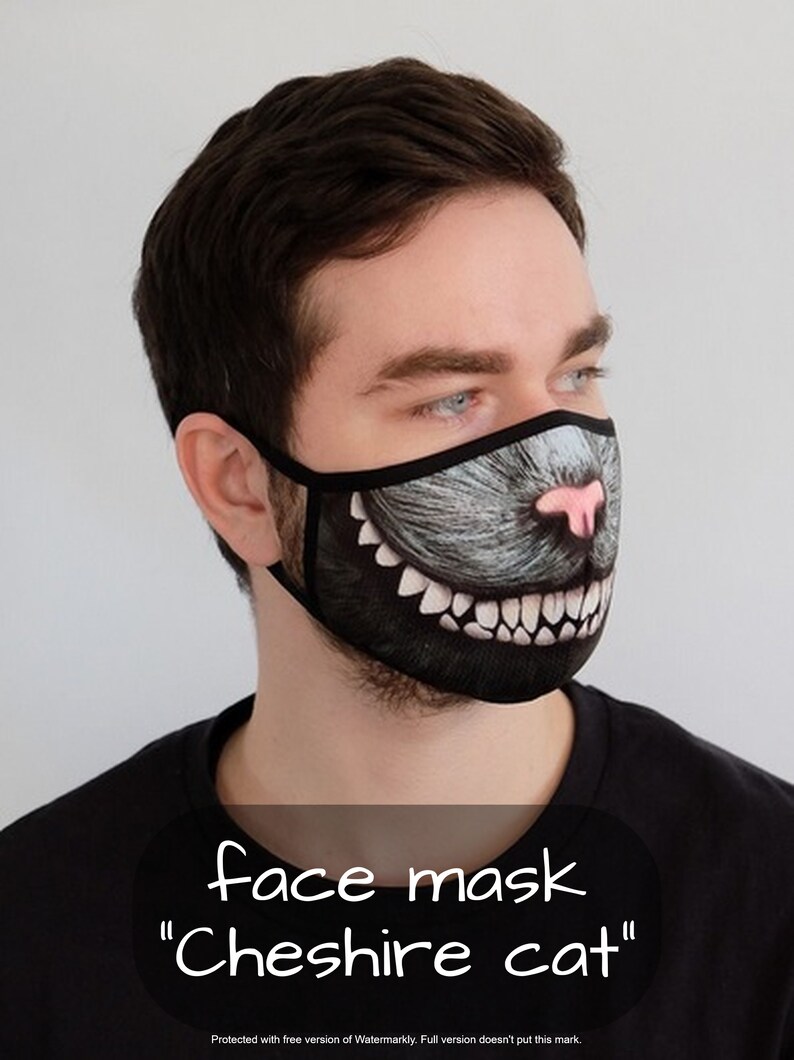 Cheshire cat face mask for adults and kids / Cheshire cat Etsy