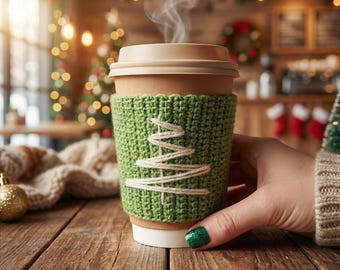 Crochet Coffee Cup Cozy Pattern PDF, Crochet Coffee Sleeve, Reusable Mug Cozy, TA Cug Cozy Pattern, Cup Wrap Pattern