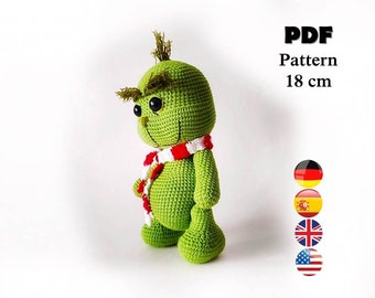 CROCHET PATTERN Green Elf  (Amigurumi, Crochet, Photo tutorial PDF file)