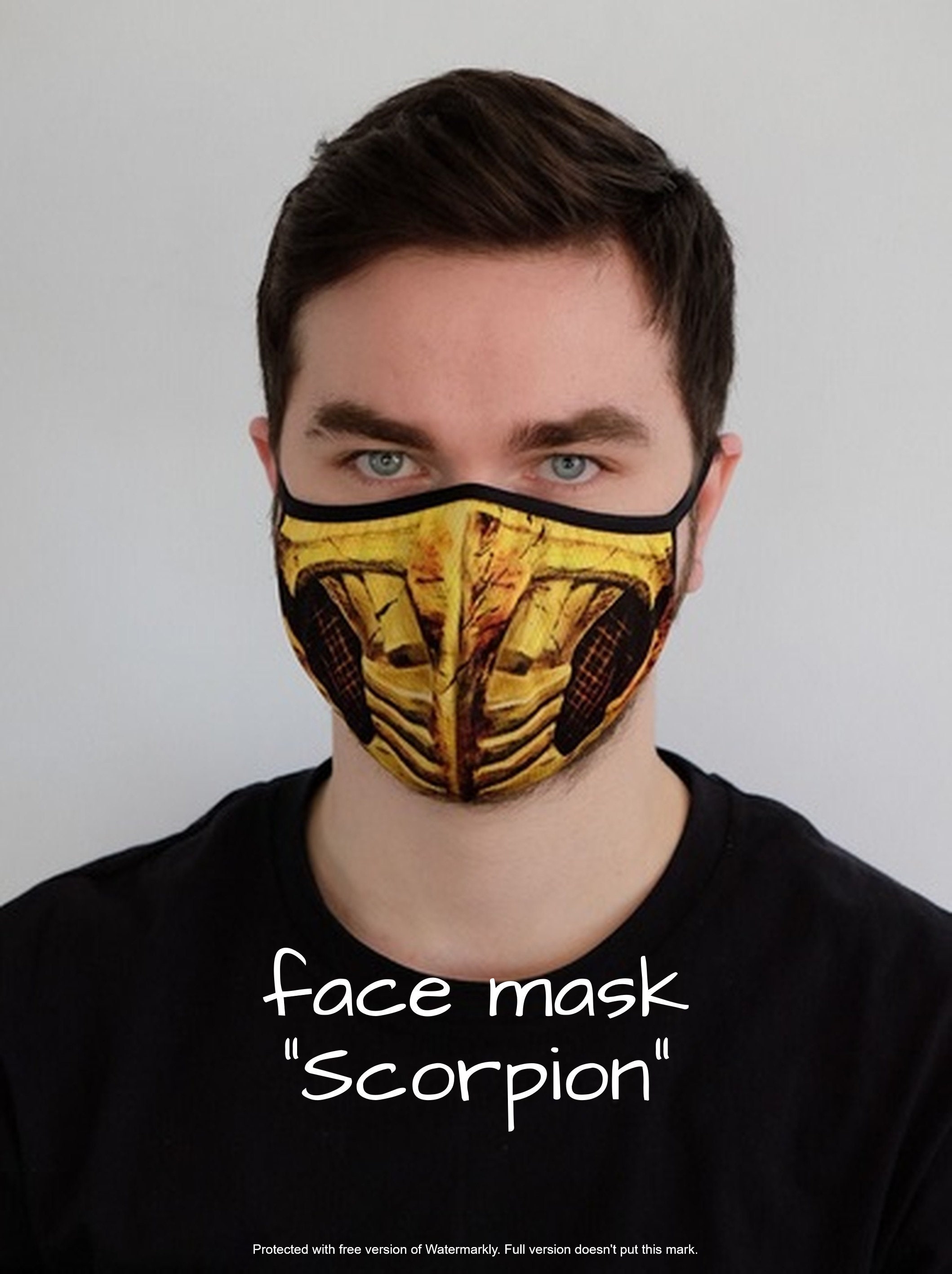 Scorpion Mortal Kombat Gesichtsmaske Sub Zero Mortal Kombat Etsy
