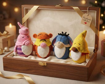 CROCHET PATTERNS: Set of 4 Gnome Toys / Amigurumi tutorial PDF files
