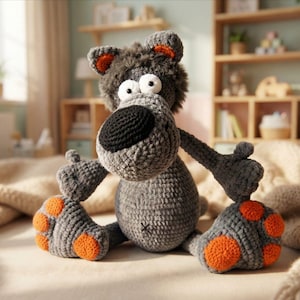 CROCHET PATTERN Wolf Toy / Amigurumi tutorial PDF file