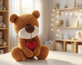 Bear Crochet Pattern PDF tutorial / Crochet Pattern Bear Toy 25 cm