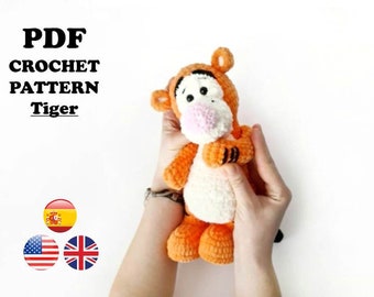 CROCHET PATTERN Tiger Toy / Amigurumi tutorial PDF file