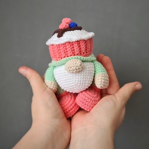 CROCHET PATTERN Gnome Toy / Amigurumi tutorial PDF file / Gnome Cupcake